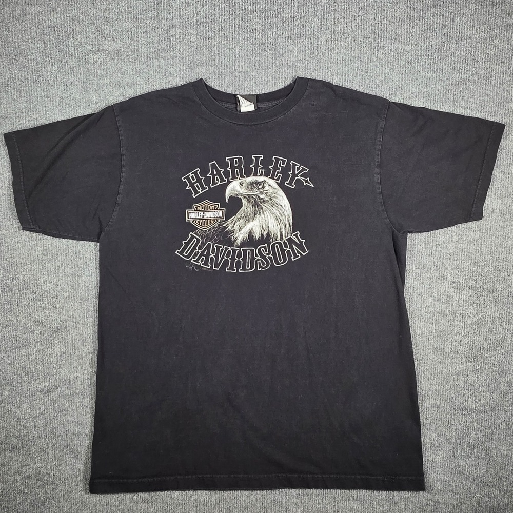 Harley-Davidson T-Shirt 2XL Black Eagle Battle Creek Michigan 2007 USA Made